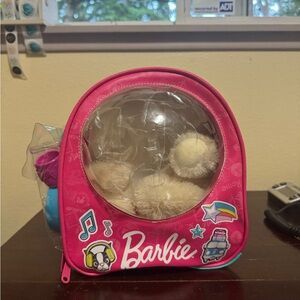 Barbie Puppy Dog Plush With Carrier Bag - Cracked Plastic Bubble